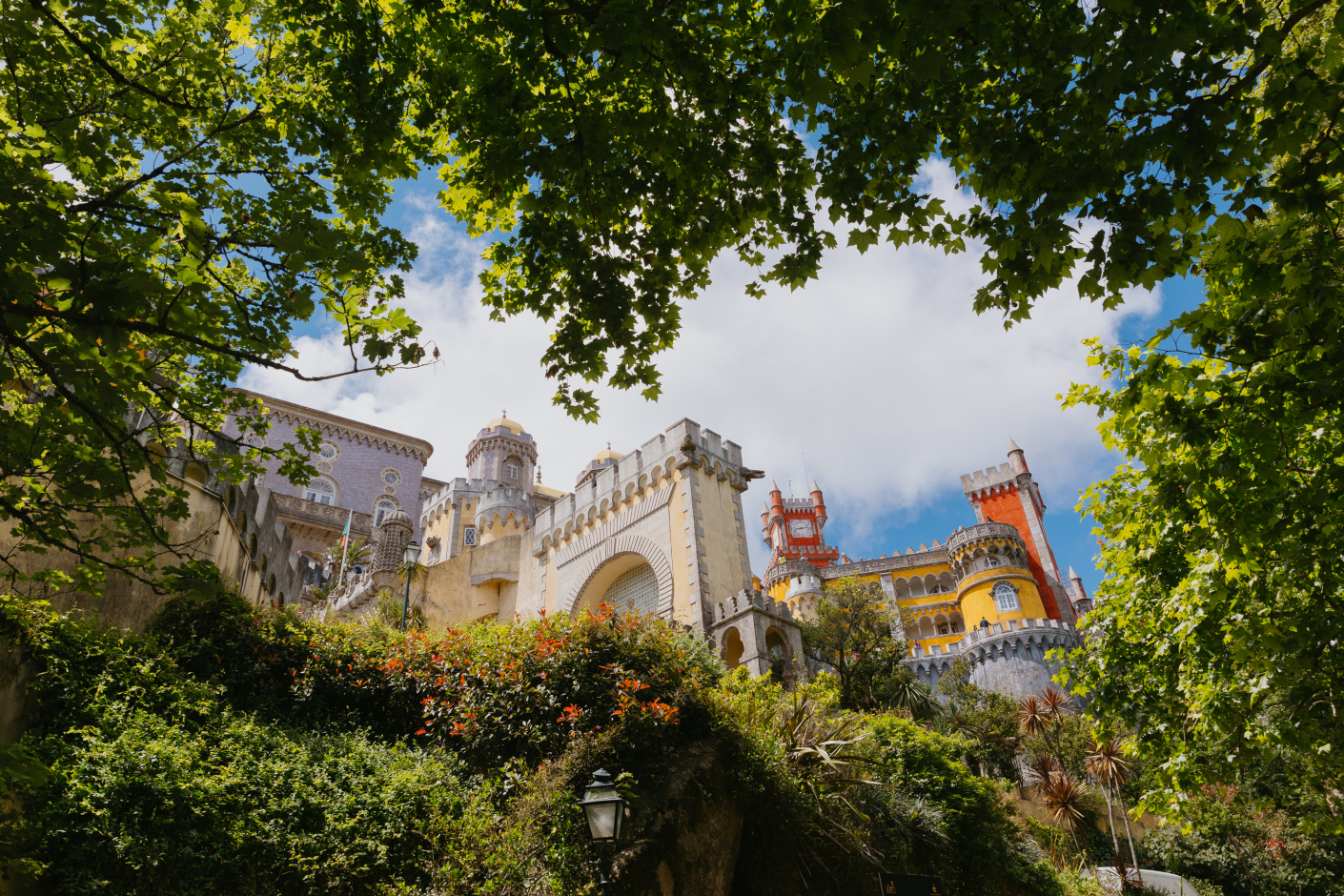 Pena Palace seen from the surrounding forest